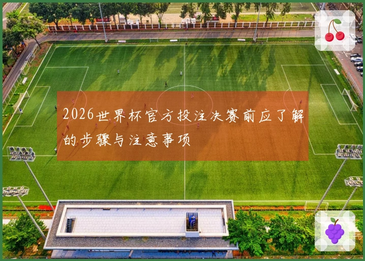 2026世界杯官方投注决赛前应了解的步骤与注意事项